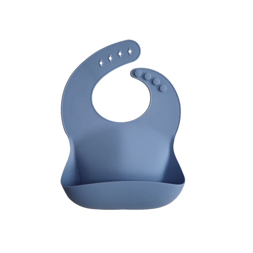 Mushie - Silikon- Lätzchen Powder Blue