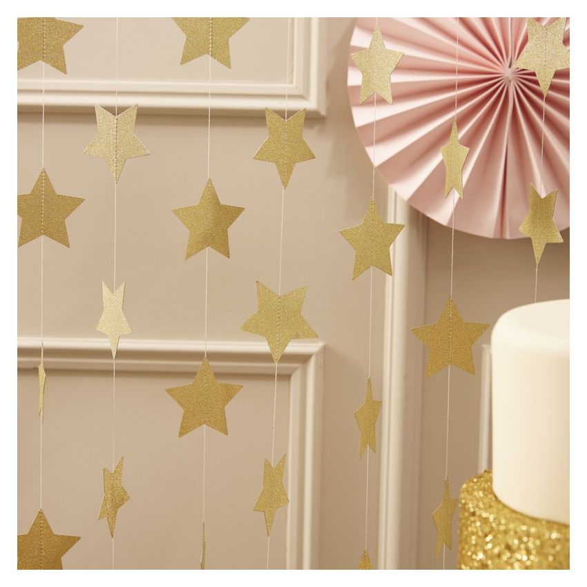 Ginger Ray - Dekogirlande Stars gold