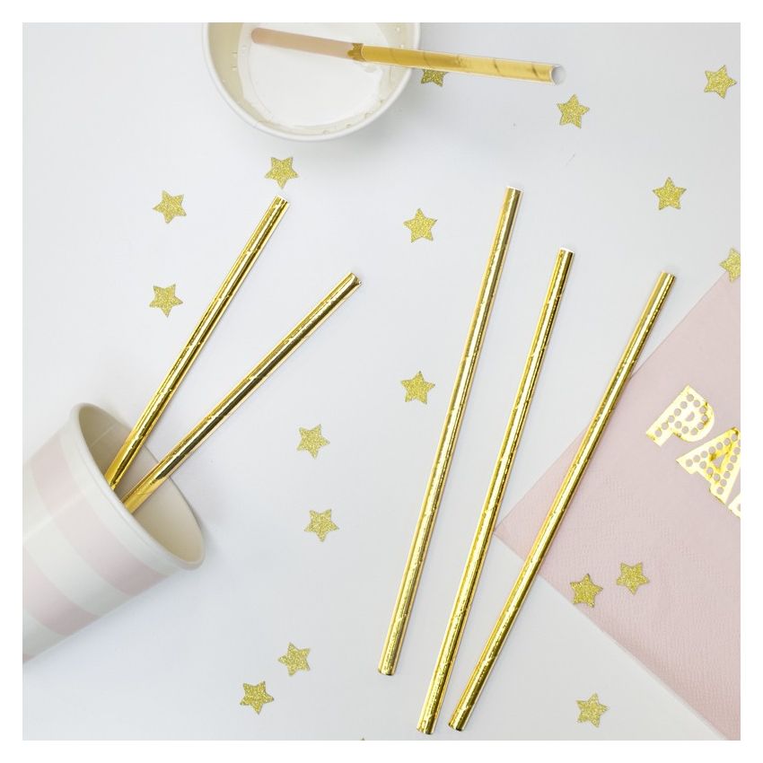 Ginger Ray - Strohhalme Pastel Perfection Gold