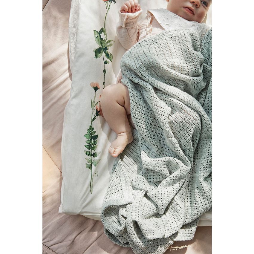 Elodie  - Sommer Strickdecke Cellular Mineral Green