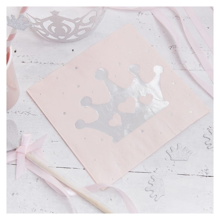 Ginger Ray - Servietten silbernes Krönchen