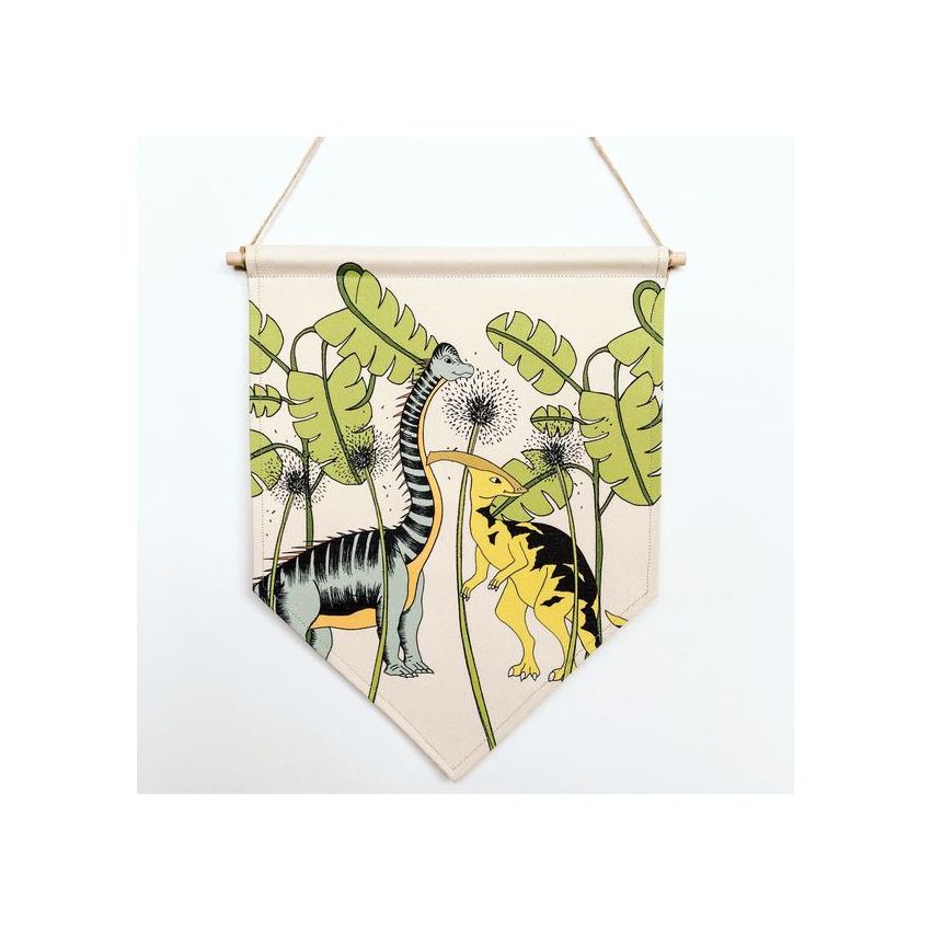 Dino Raw - Dino Banner In The Jungle Brachiosaurus & Parasaurolophus