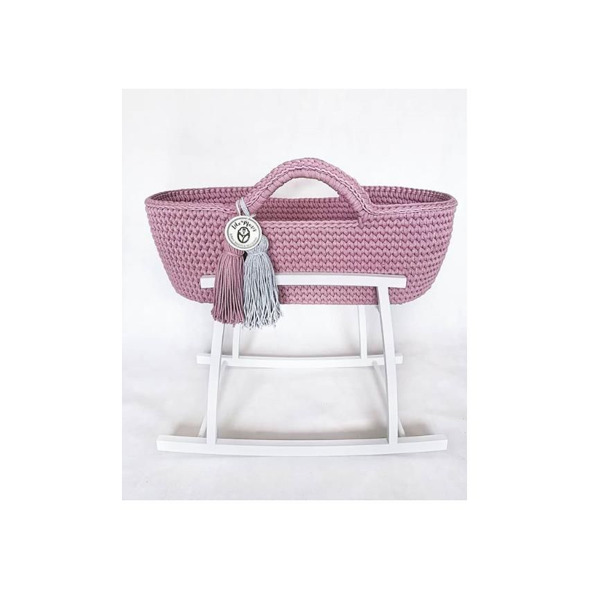 Like Moses - Moseskorb Lila mit Kissen und Bettwäsche dusty lila