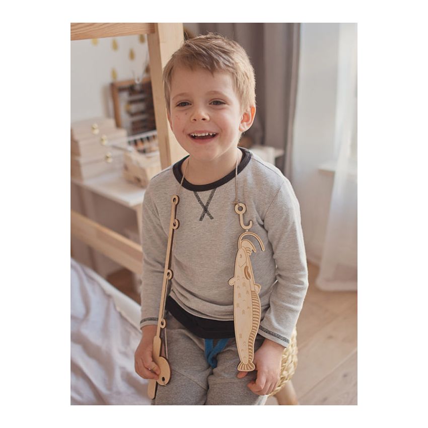 Stuka Puka - Holz Puzzle Fische mit Rute (deutsch)