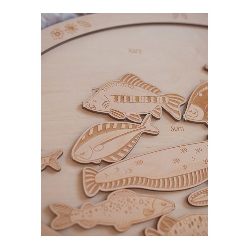 Stuka Puka - Holz Puzzle Fische mit Rute (deutsch)