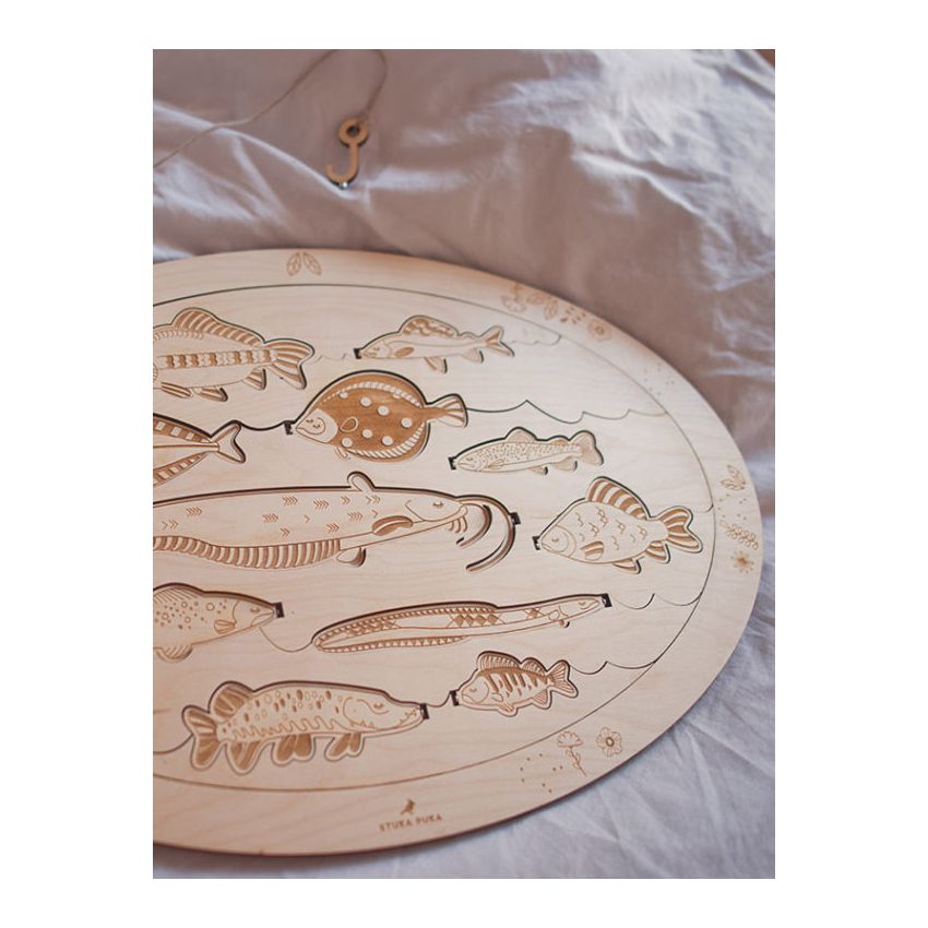 Stuka Puka - Holz Puzzle Fische mit Rute (deutsch)