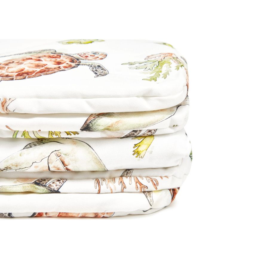 Qbana Mama - Bettdeckenset mit Kissen gefüttert MINI Pazifik Schildkröte