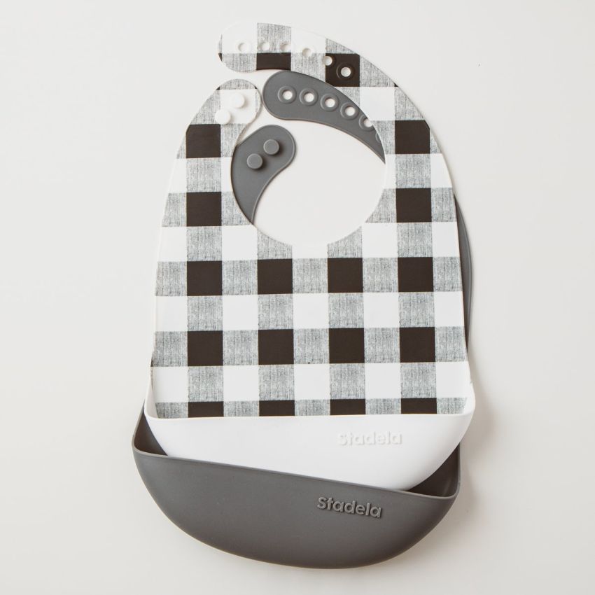 Stadela - Silikon- Lätzchen 2er Set Kariert