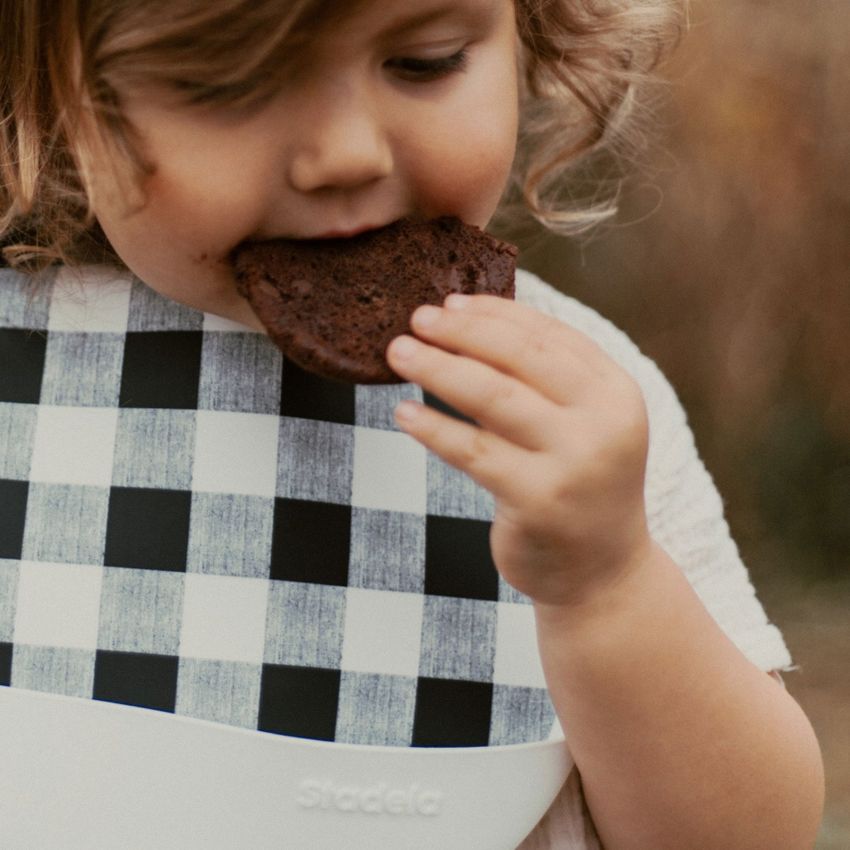 Stadela - Silikon- Lätzchen 2er Set Kariert