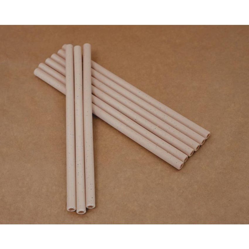 Mrs Ertha - Silikon Trinkhalme Rosa Speckle