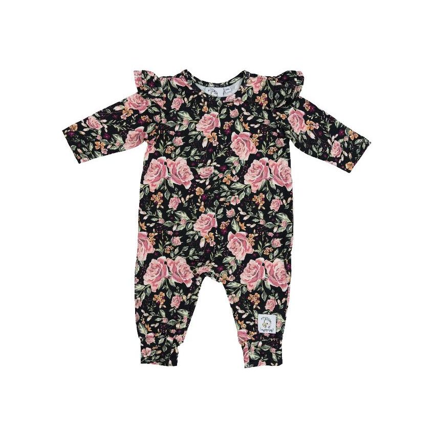 Hey Popinjay! - Strampler mit Rüschchen Black Roses