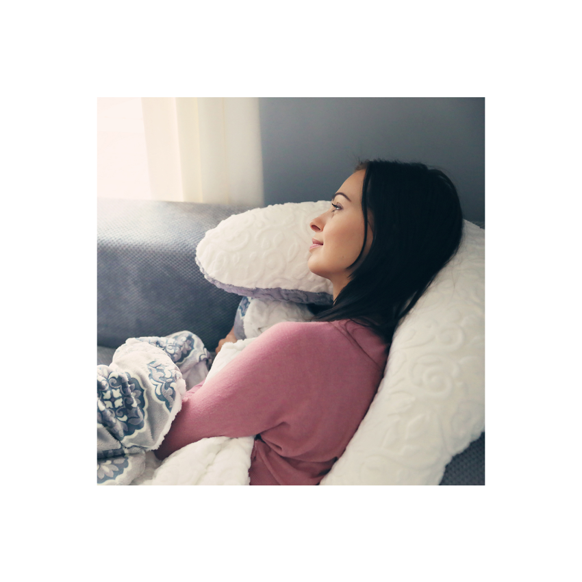 Maylily - Stillkissen Rosetta Mama Weiss Grau 2-seitig