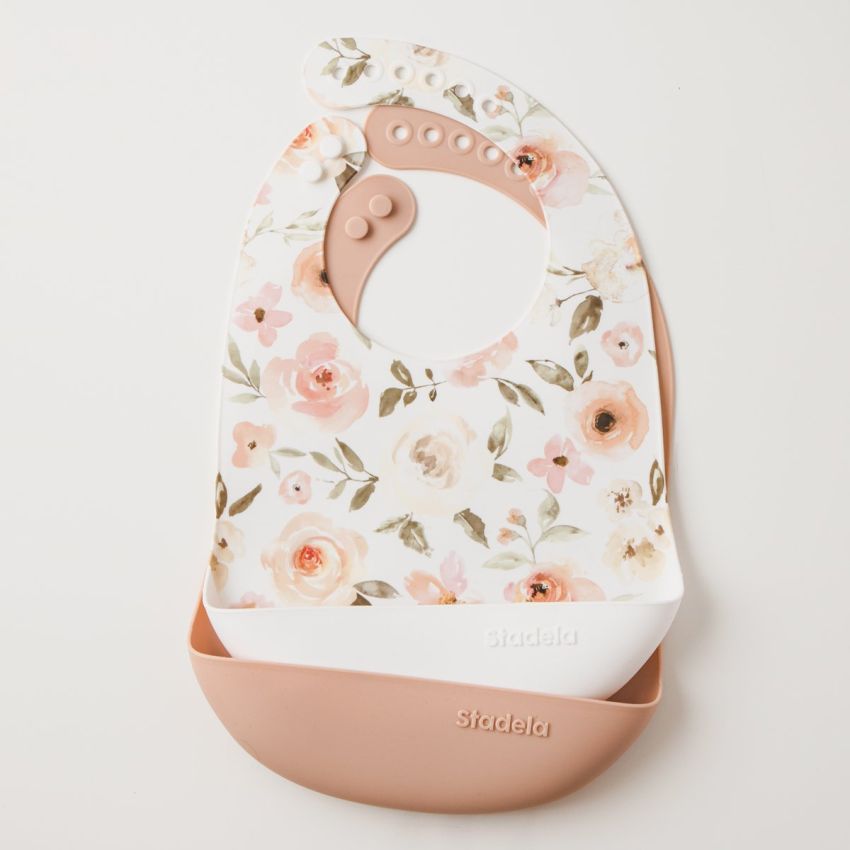 Stadela - Silikon- Lätzchen Set Rosen