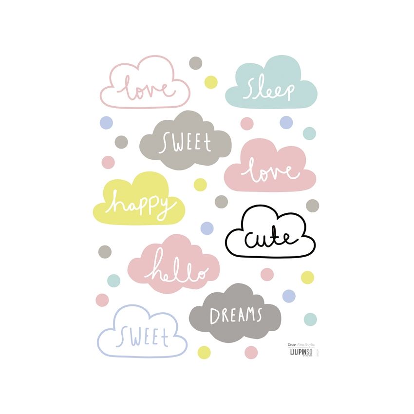 Lilipinso - Wandsticker Clouds multicolor
