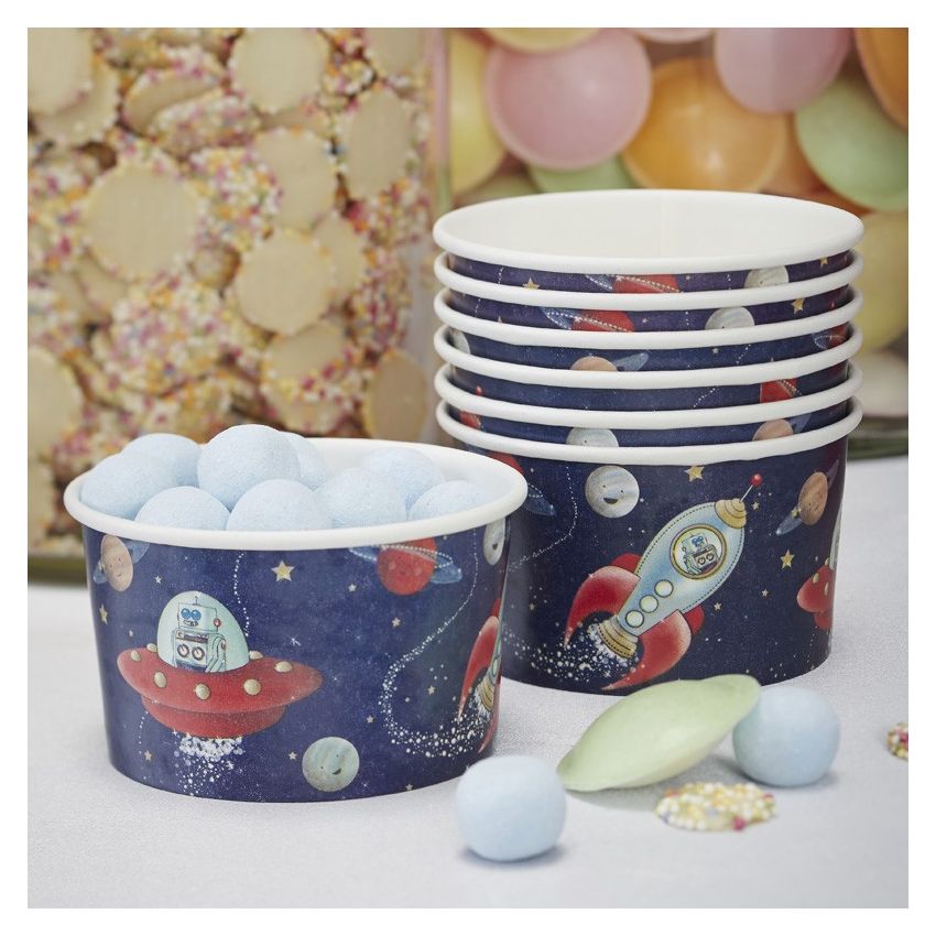 Ginger Ray - Partyschalen / Eiscremeschale Space Adventure