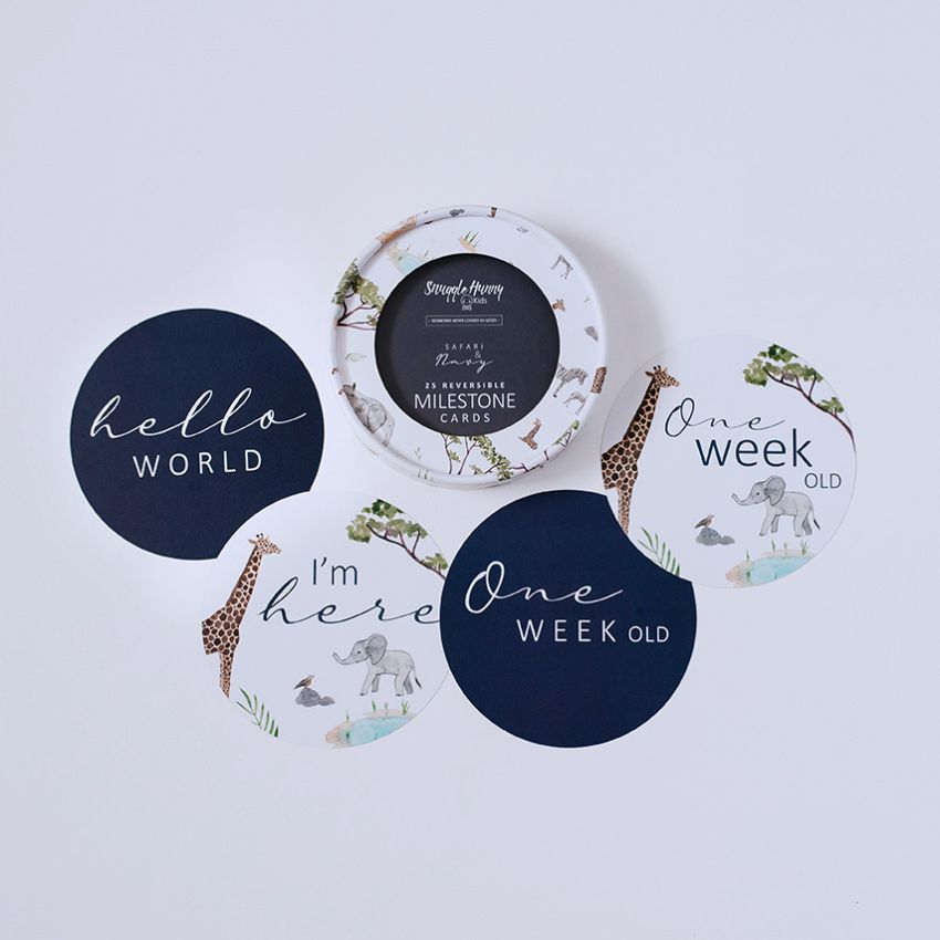 Snuggle Hunny - Meilenstein Karten Safari & Navy