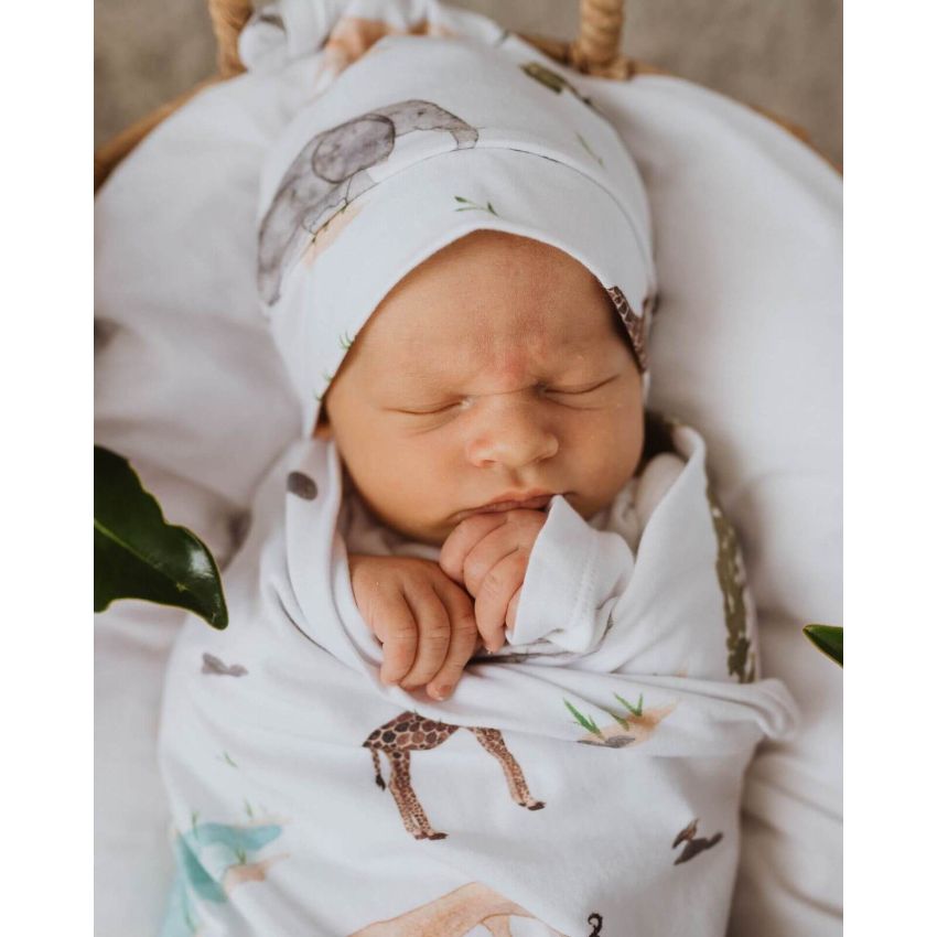 Snuggle Hunny - Swaddledecke Safari mit Beanie