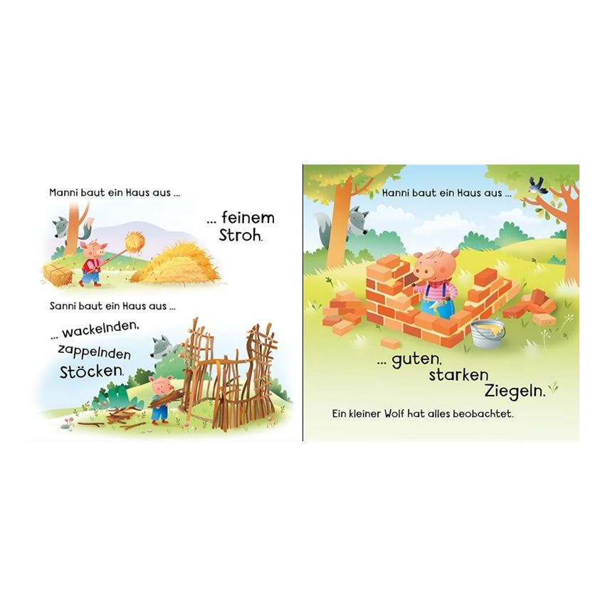 Usborne Verlag - Mein erstes Papp-Bilderbuch: Die drei kleinen Schweinchen