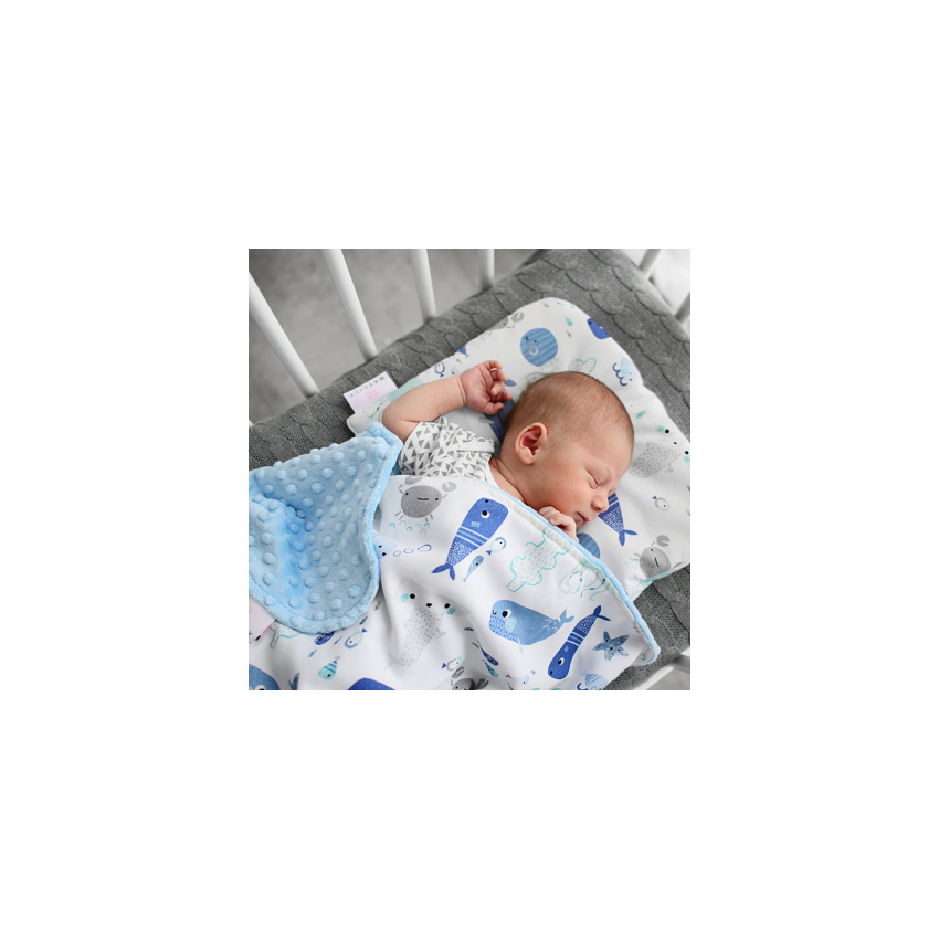 Maylily - Decke Luxe Sea Friends Light Blue gefüttert