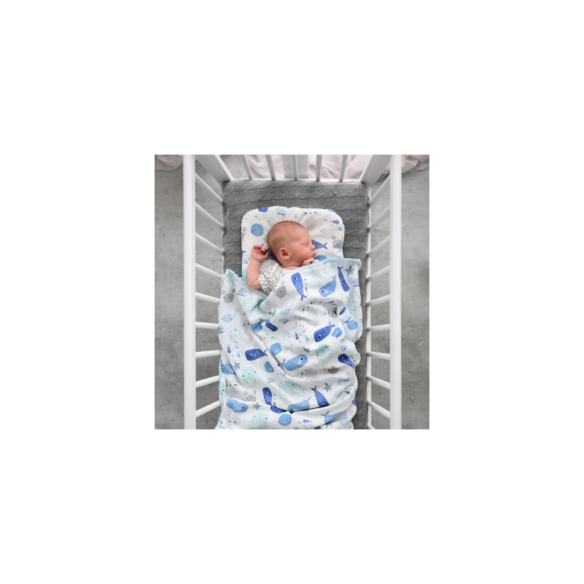 Maylily - Decke Luxe Sea Friends Light Blue gefüttert