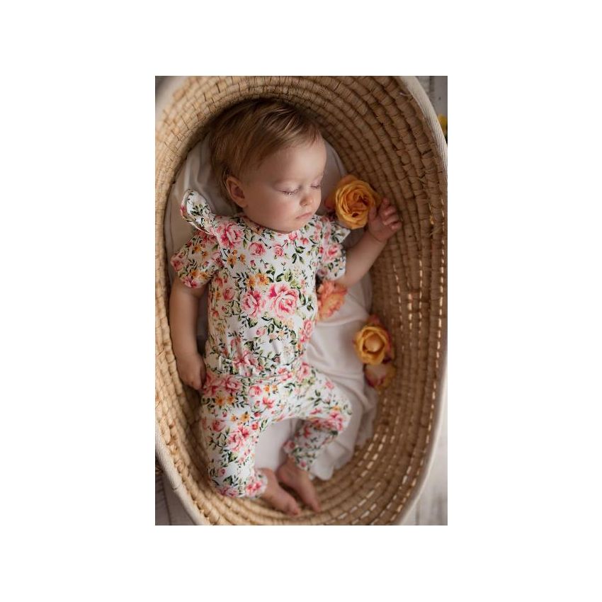 Hey Popinjay! - Body mit Rüschchen White Roses kurz
