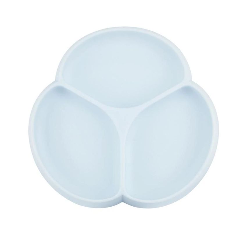 Glitter & Spice - Silikon Saugnapf Teller Kleeblatt Ice Blue