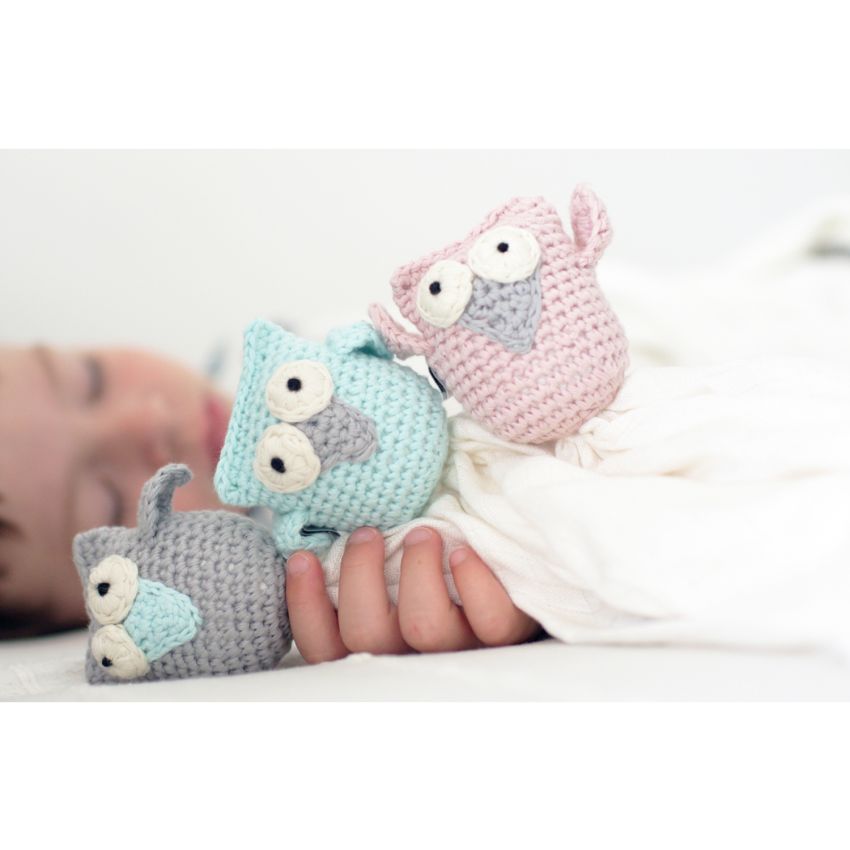 Maylily - Kuschel Muslintuch Eule Cream