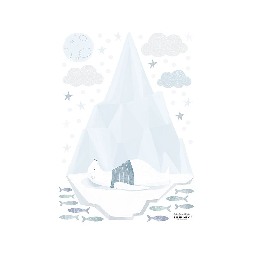 Lilipinso - Wandsticker Sleeping Polarbear on Iceberg