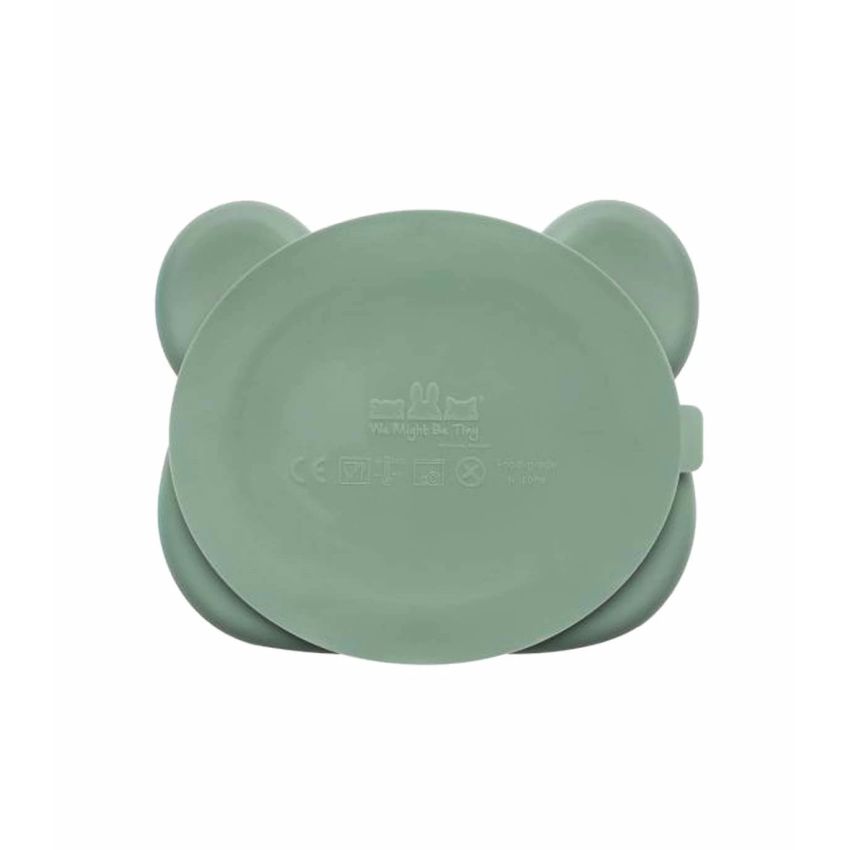we might be tiny - Stickie Saugnapf Teller Silikon Bär Sage