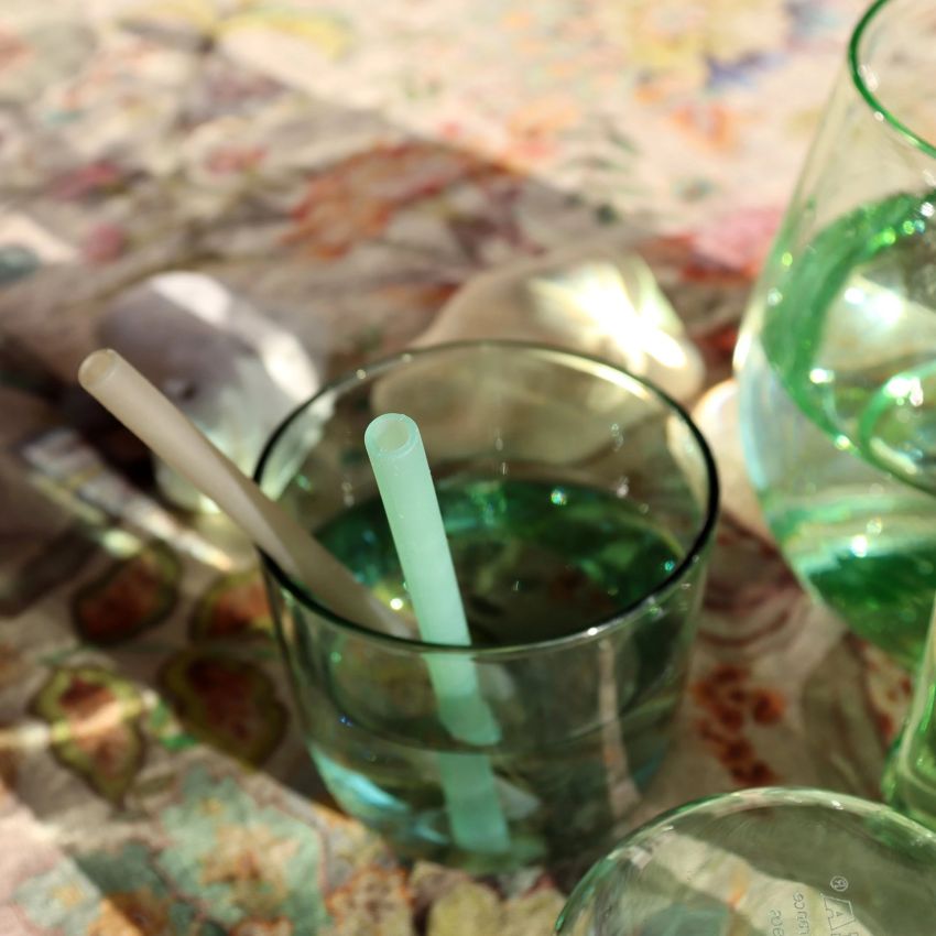 Lille Vilde - Silikon Trinkhalme Set Grün