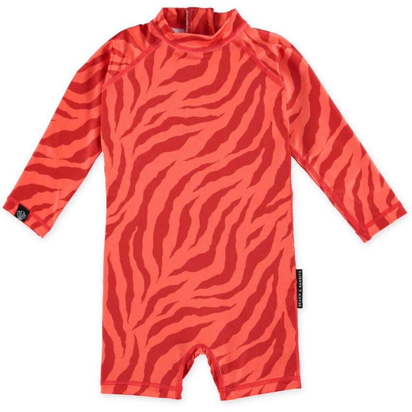 Beach & Bandits - UV Badeoverall Baby Tiger Rot Stripes of Love