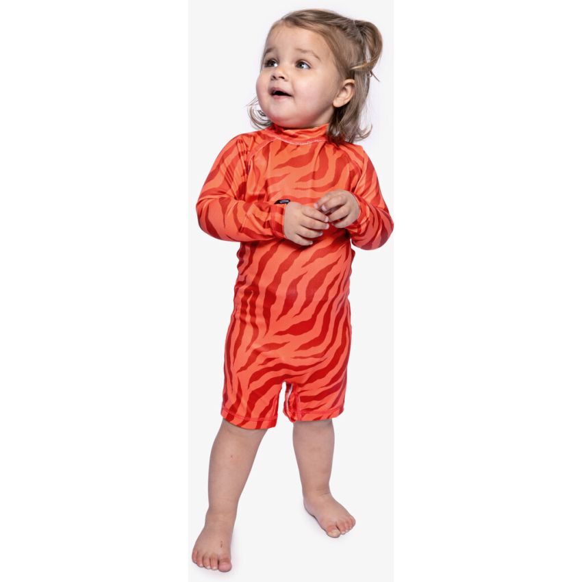 Beach & Bandits - UV Badeoverall Baby Tiger Rot Stripes of Love