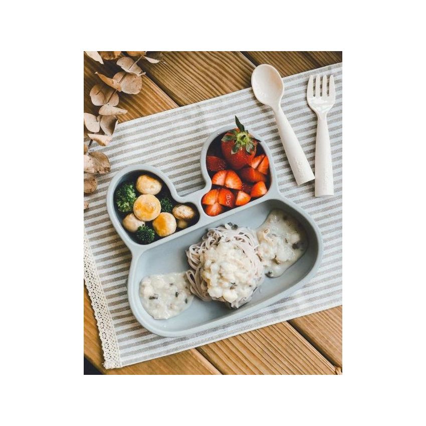 we might be tiny - Stickie Saugnapf Teller Silikon Bunny Grau