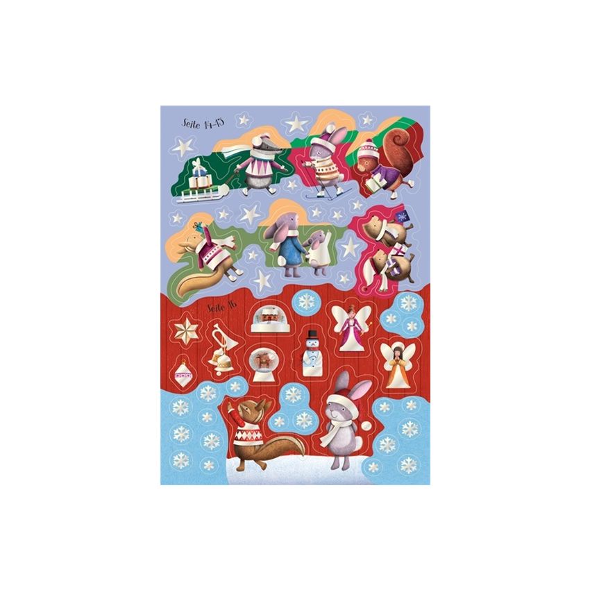 Usborne Verlag - Meine glitzernde Stickerwelt: Weihnachtszeit