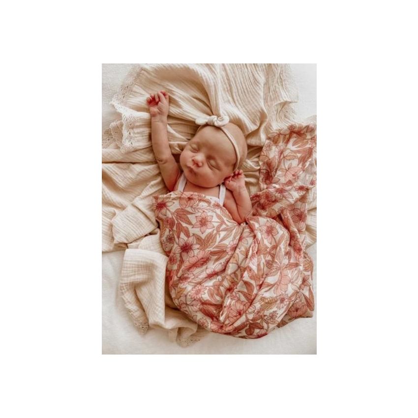 Mae & Rae - Swaddle Blossom dunkel