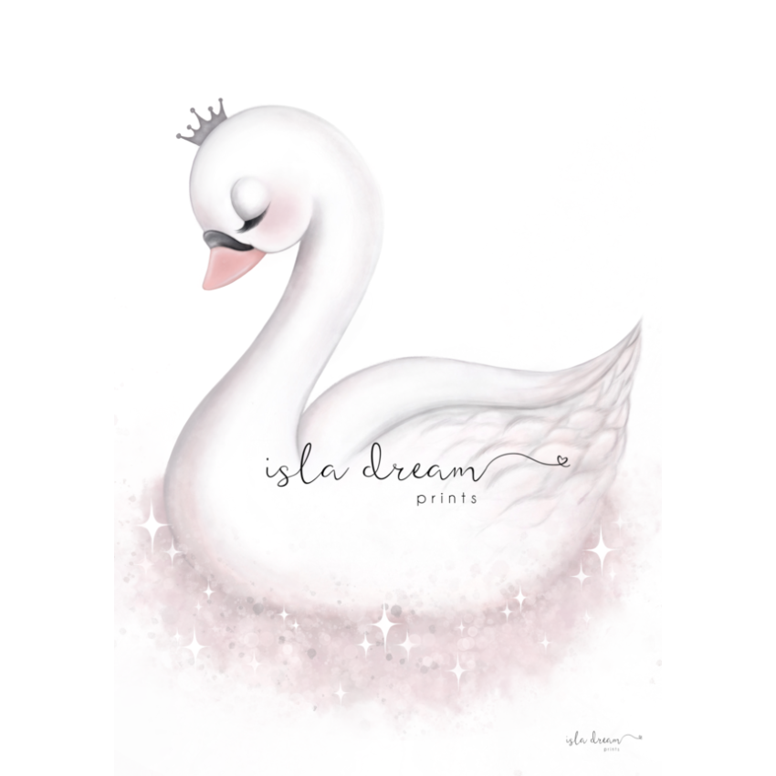 Isla Dream Prints - Poster Angel der Schwan weiss