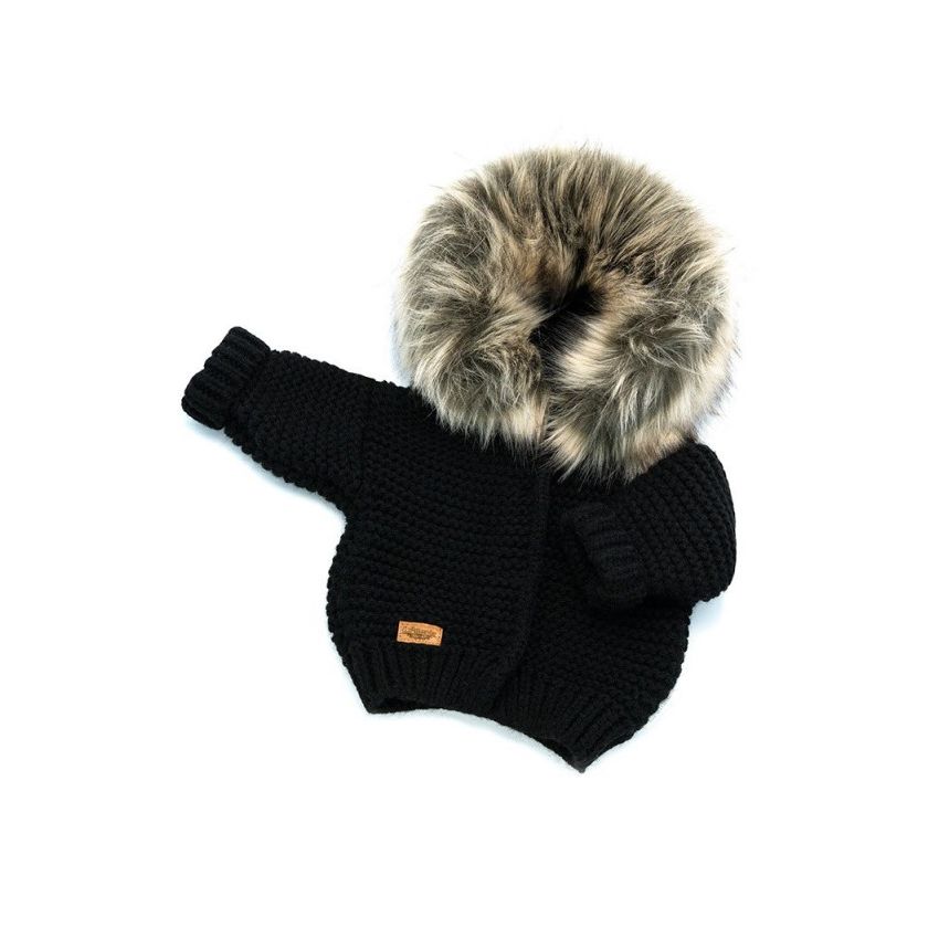 LAttante - Strickjacke Handmade Oversize Schwarz