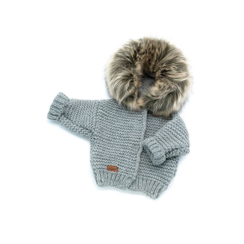 LAttante - Strickjacke Handmade Oversize Grau