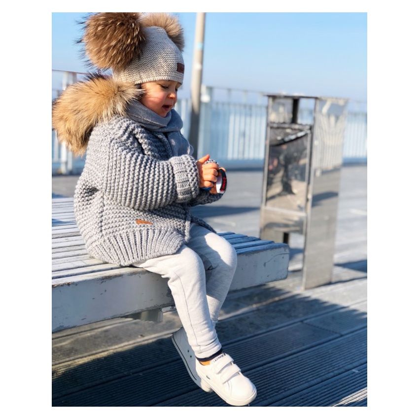 LAttante - Strickjacke Handmade Oversize Grau