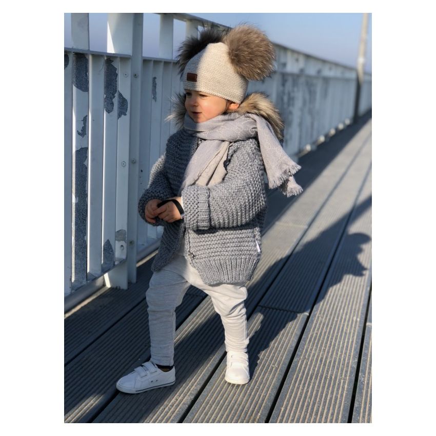 LAttante - Strickjacke Handmade Oversize Grau