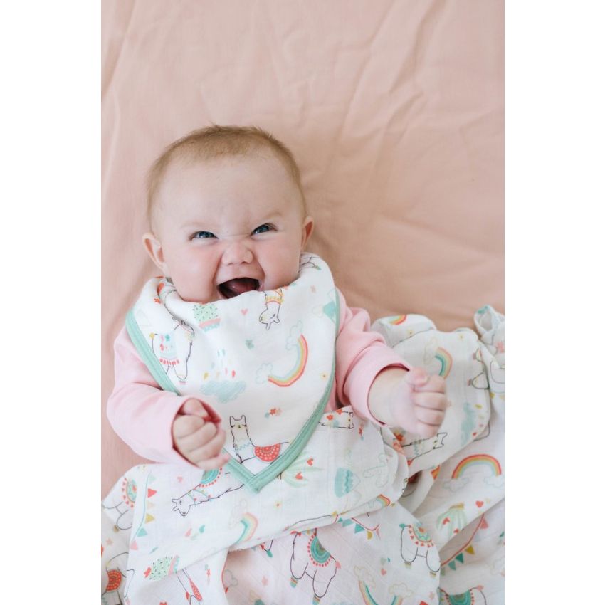 LouLou Lollipop - Bandana Lätzchen 2er Set Lama & Regenbogen