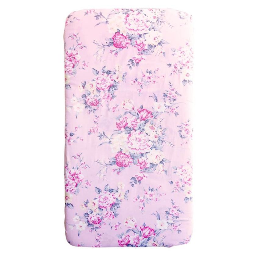 Tilly & Otto - Spannbetttuch Blowsy Blooms pink 91 x 188cm