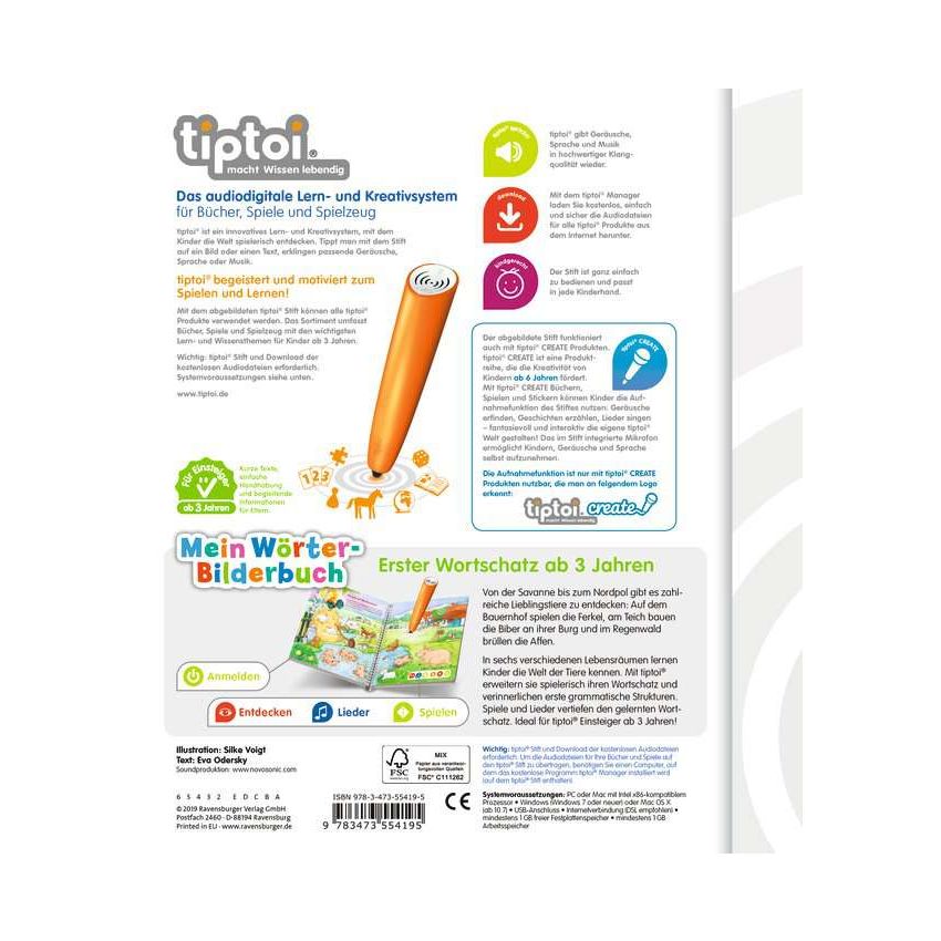 Ravensburger tiptoi® - Mein Wörter-Bilderbuch Tiere