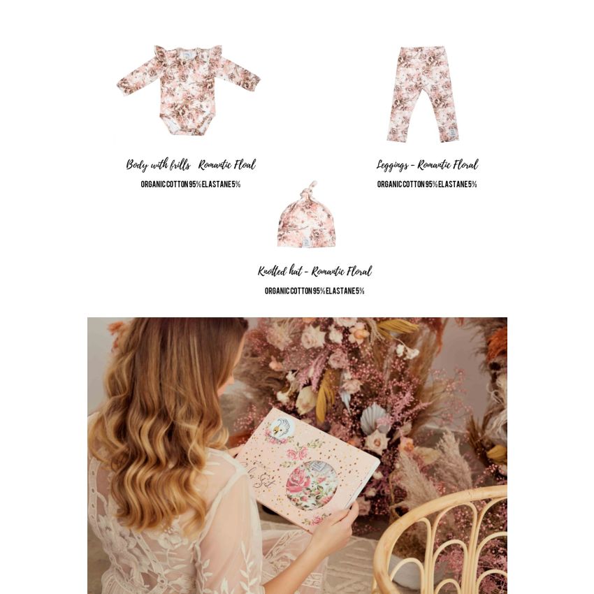 Hey Popinjay! - Geschenkbox 3-teilig Romantic Florals hell 56/62