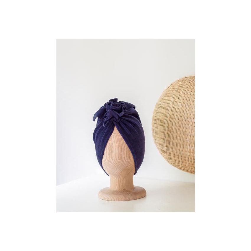 Looks by Luks -  Turban Samt Navy Blue
