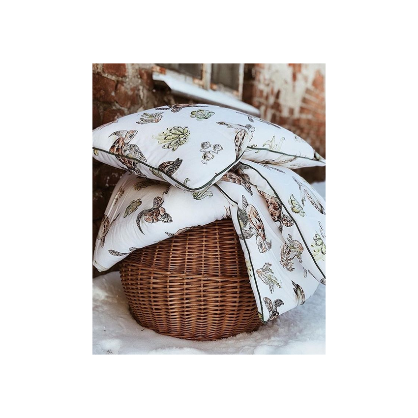 Qbana Mama - Bettdeckenset mit Kissen gefüttert Pazifik Schildkröte