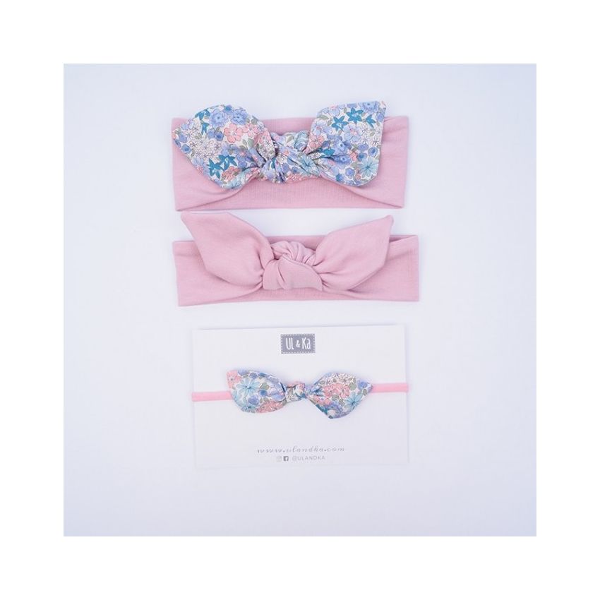 Ul & Ka - Haarband 3er Set Pink & violet Flowers