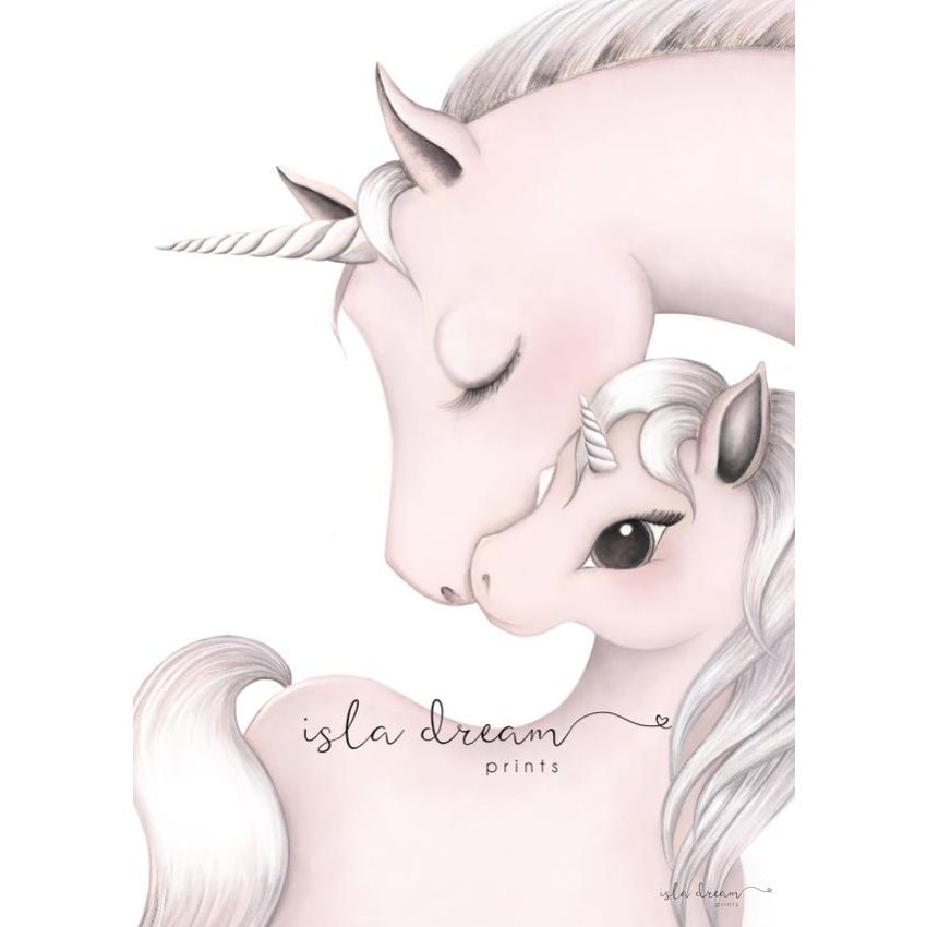 Isla Dream Prints - Poster Mila & Mama Einhorn