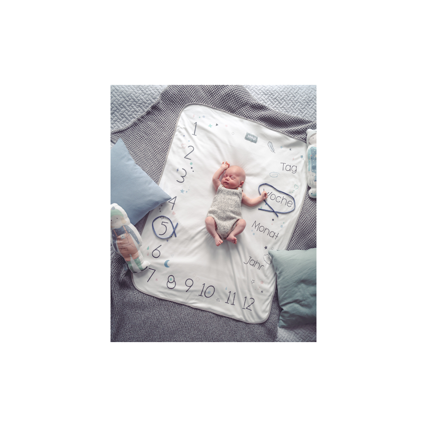 Snap The Moment - Foto Meilenstein Decke Minty White  (deutsche Version)