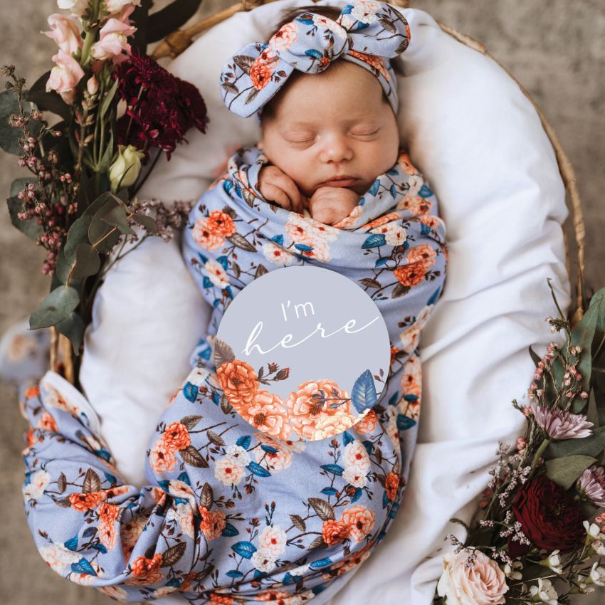 Snuggle Hunny - Meilenstein Karten Vintage Blossom